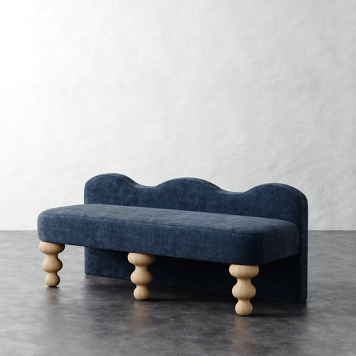 Celine Bench - Indigo Strie Velvet