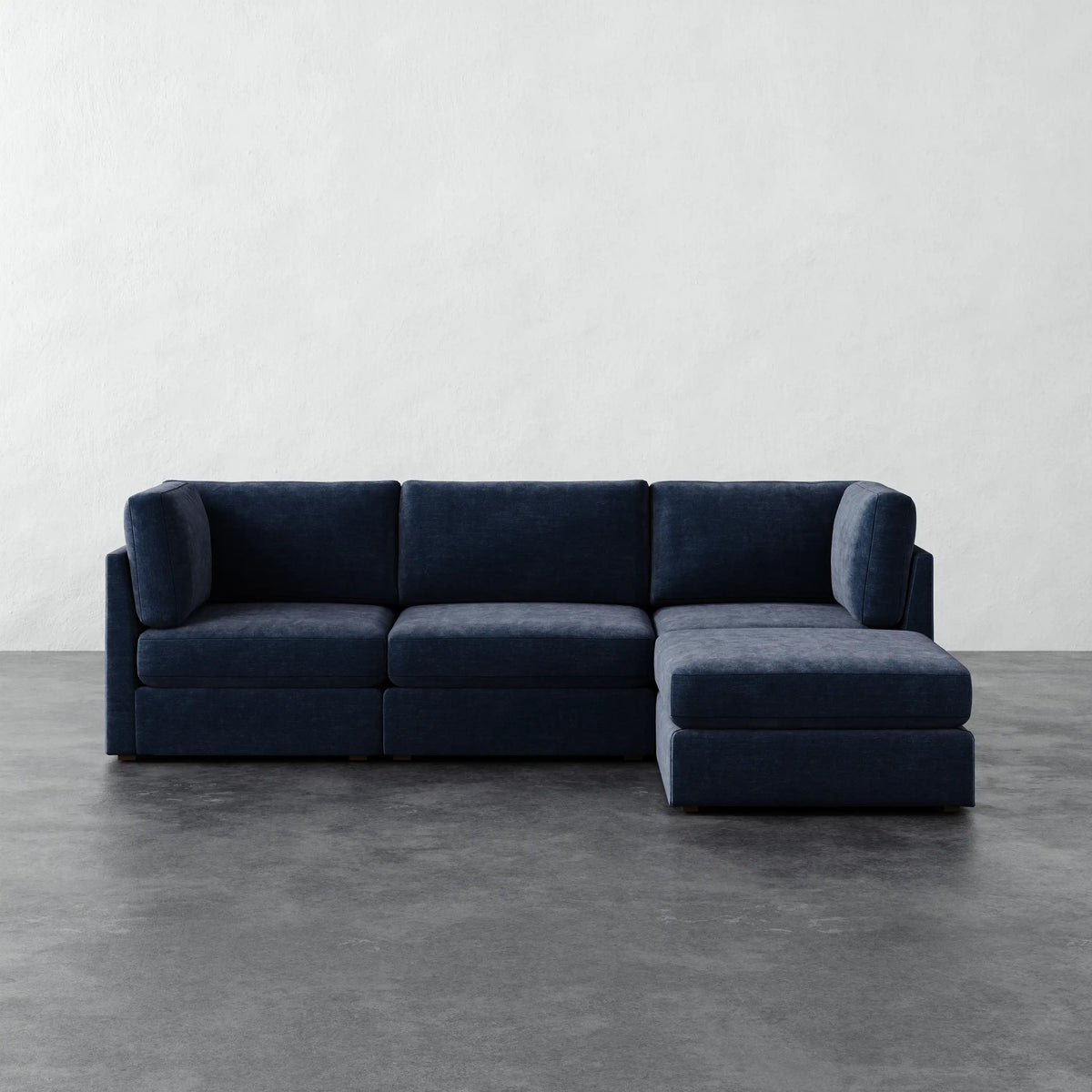 Chanaux 4pc Sectional - Indigo Strie Velvet