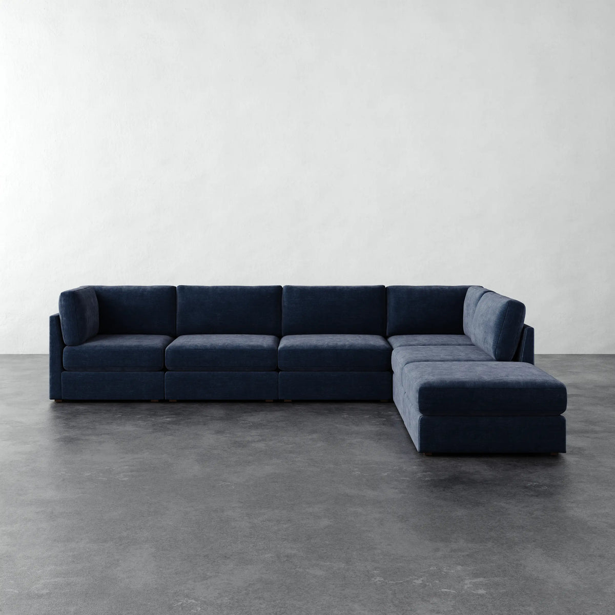 Chanaux 6pc Sectional - Indigo Strie Velvet