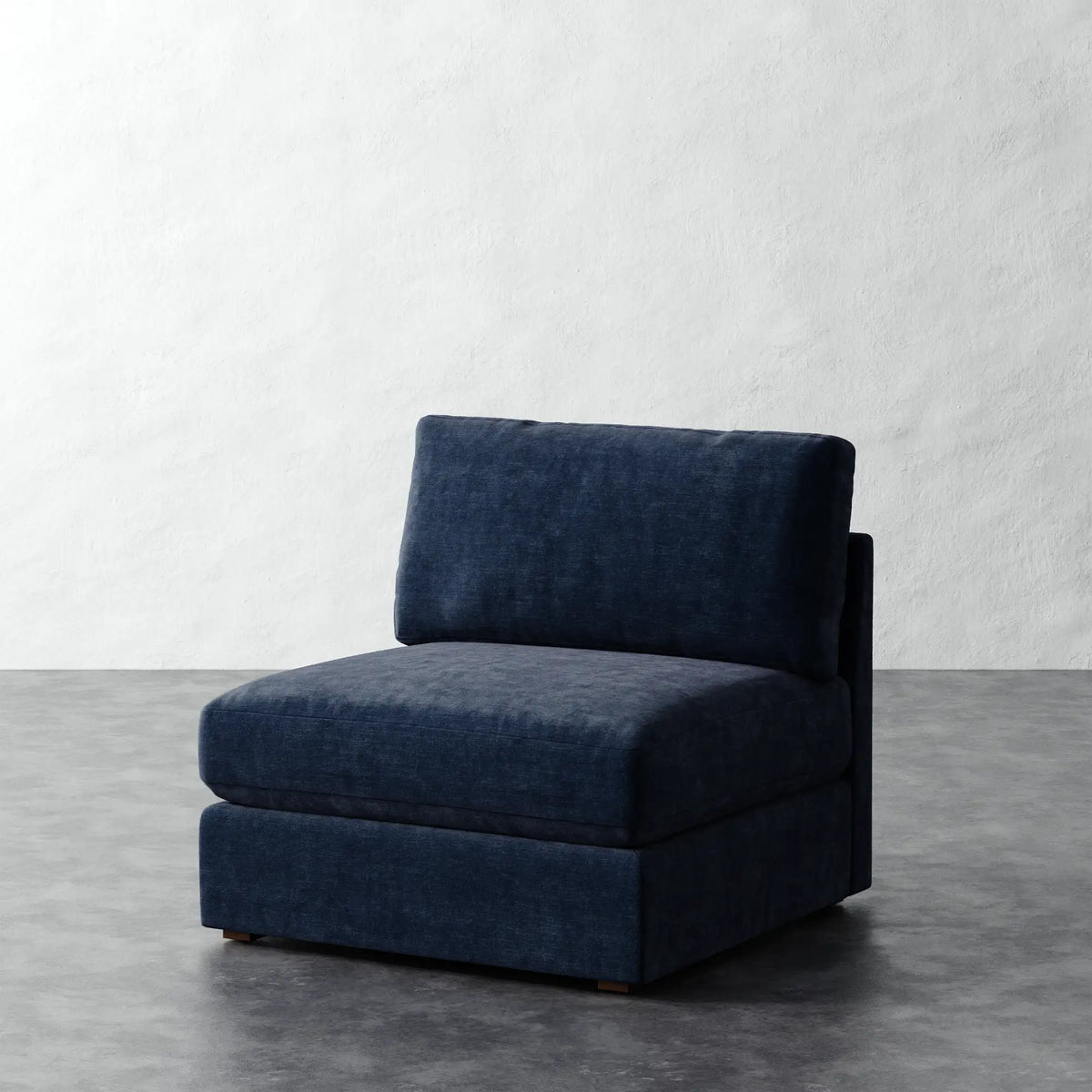 Chanaux Armless Chair - Indigo Strie Velvet