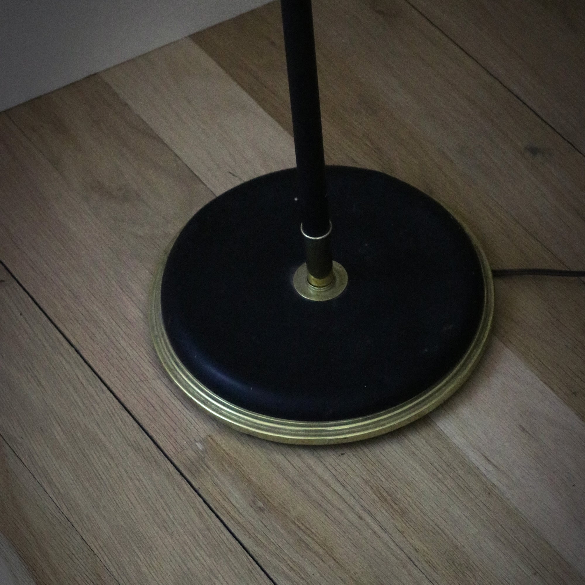 Masterful Mid-Century Black and Brass Lighting by Gerald Thurston for Lightolier