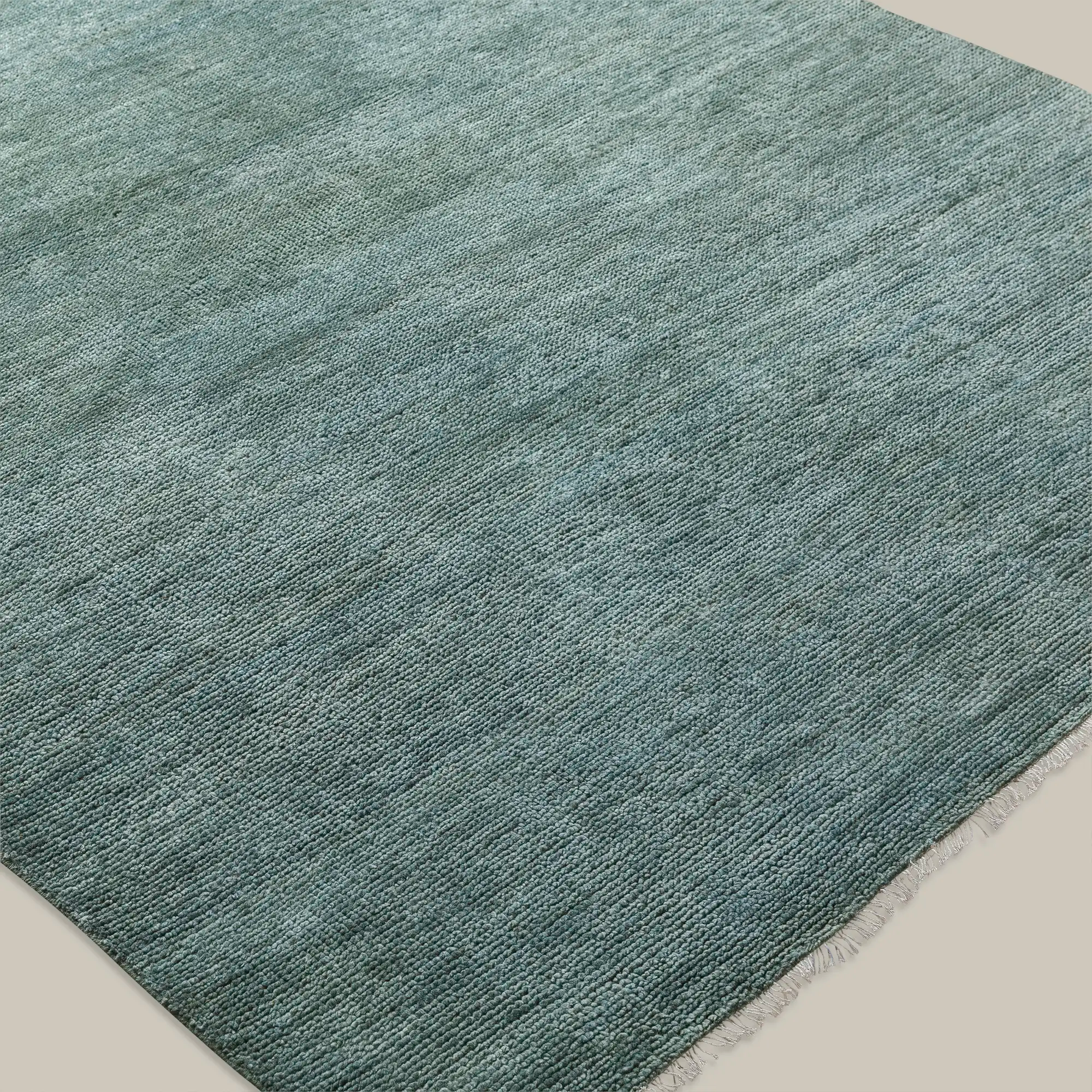Rochefort Handmade Wool Rug (Soft Teal)