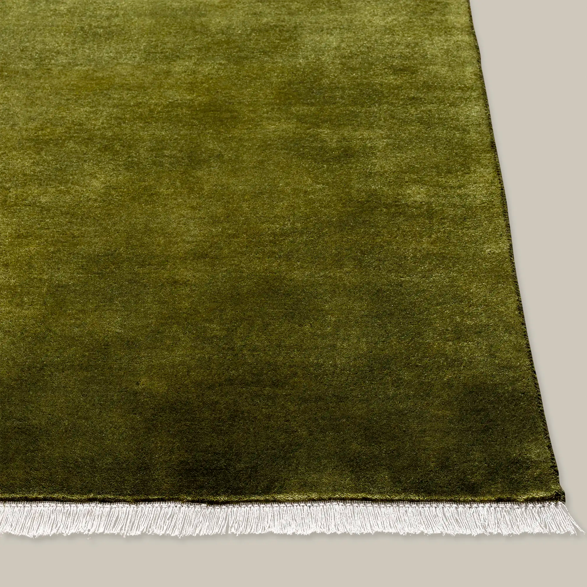Plume Handmade Wool Rug (Moss Green)