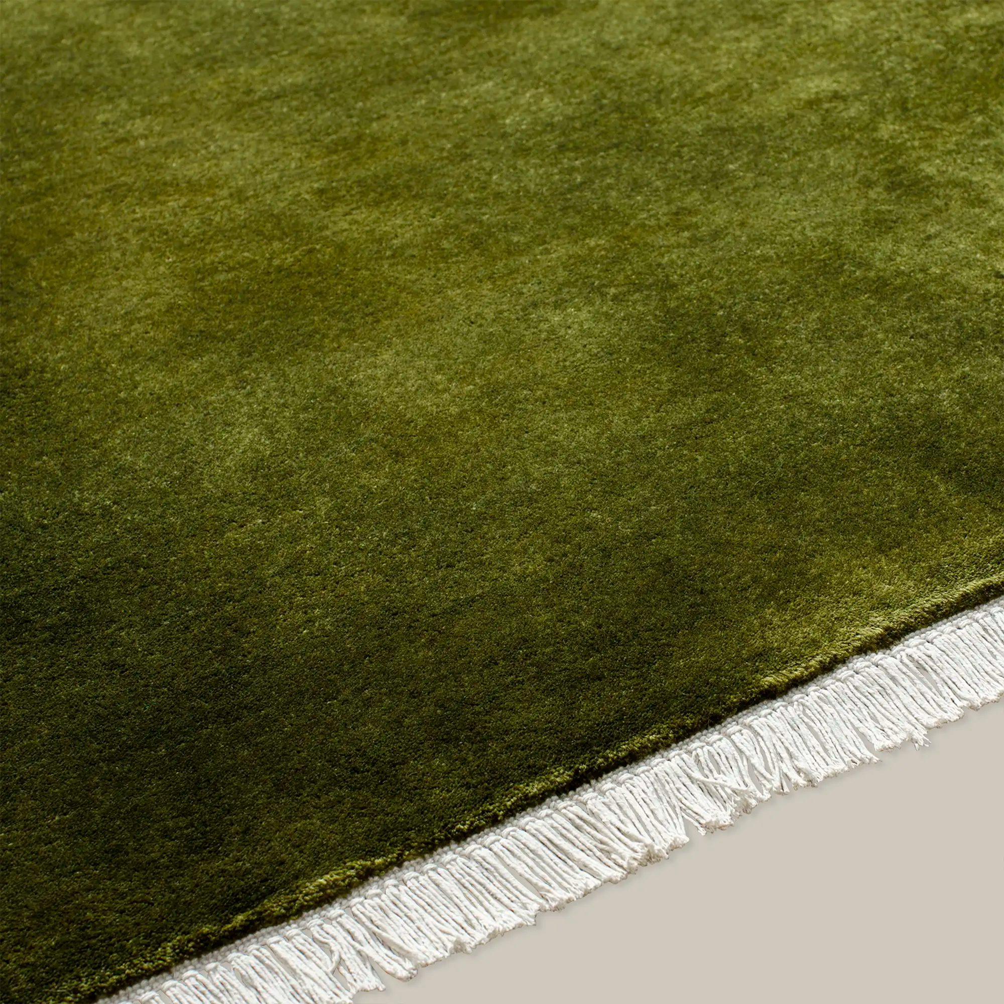 Plume Handmade Wool Rug (Moss Green)