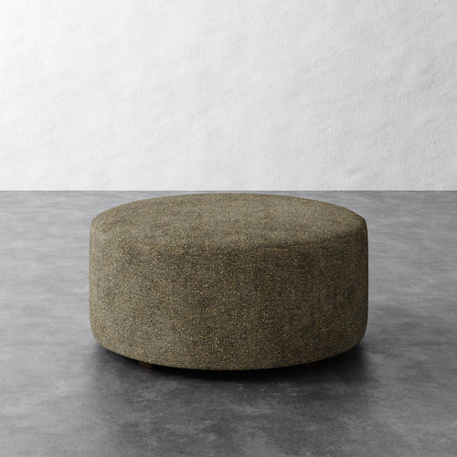 Fabien 36in Round Ottoman - Micro Boucle Balsam
