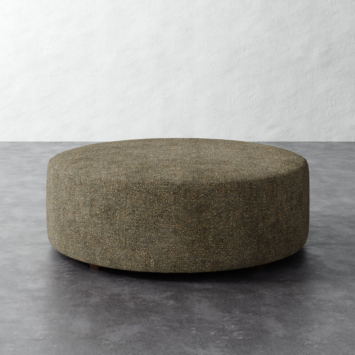 Fabien 48in Round Ottoman - Micro Boucle Balsam