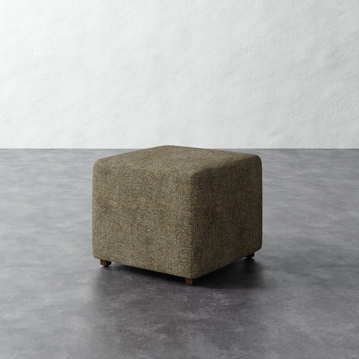Fabien Square Pull Up Ottoman - Micro Boucle Balsam