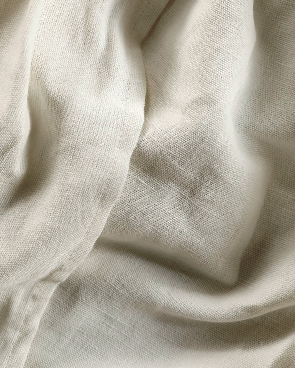 Lemieux et Cie soft white heavy linen pillow cover, fabric detail close up