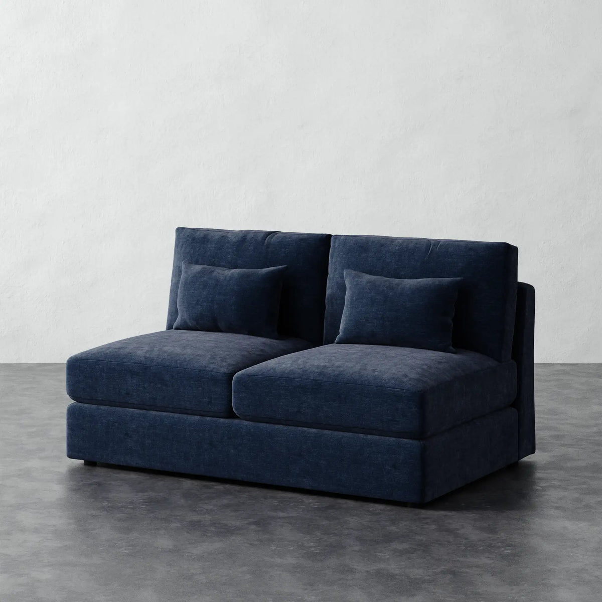 Lacroix Armless Loveseat - Indigo Strie Velvet