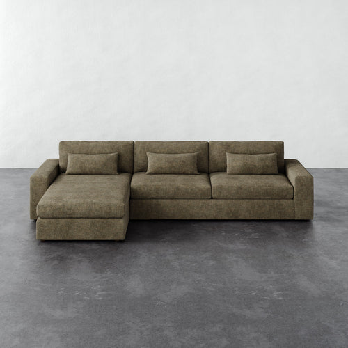 Lacroix Left Chaise & a Half Sectional - Micro Boucle Balsam