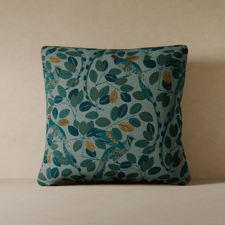 Modern Peacock Velvet Pillow