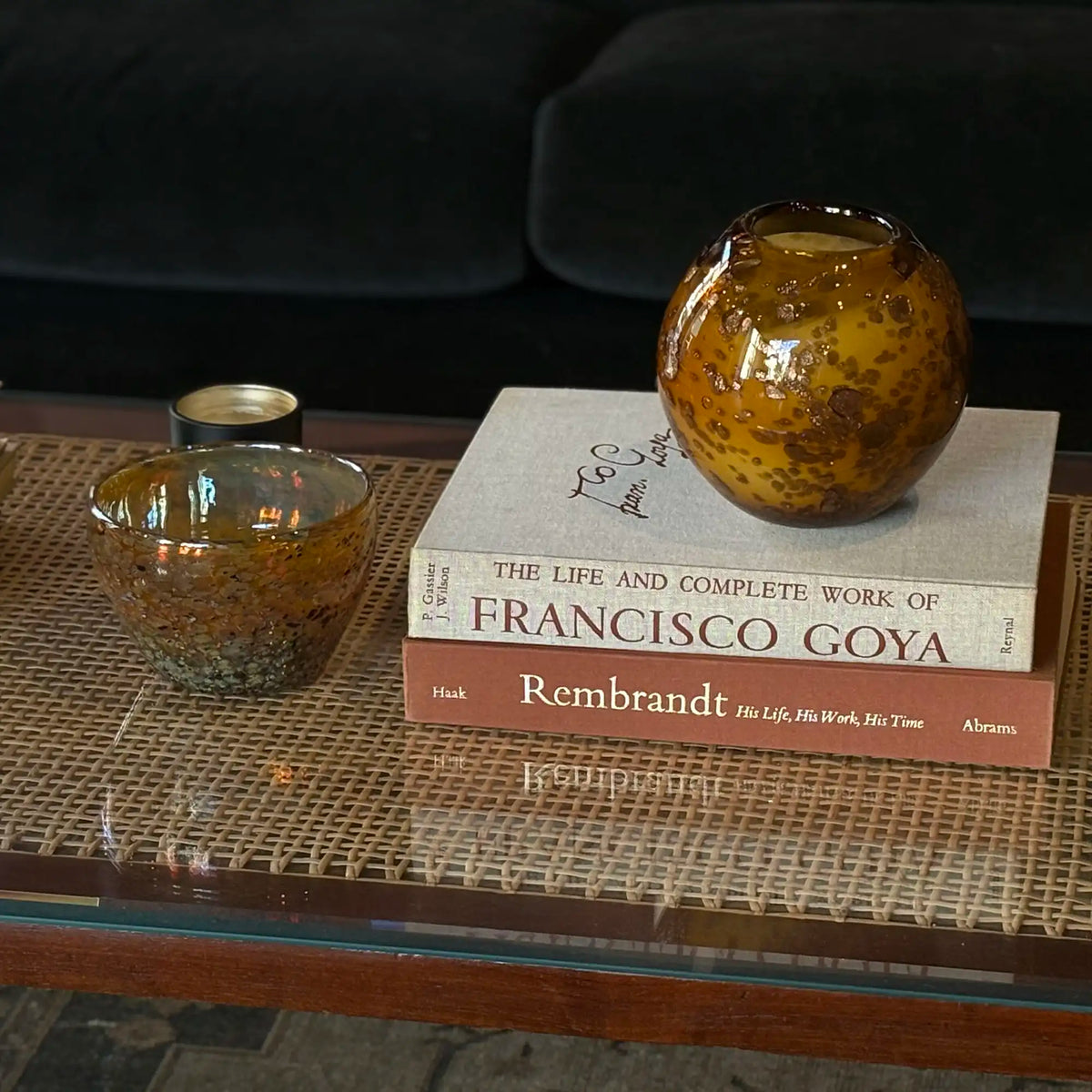 Vintage Murano Amber Aventurine Glass Vase