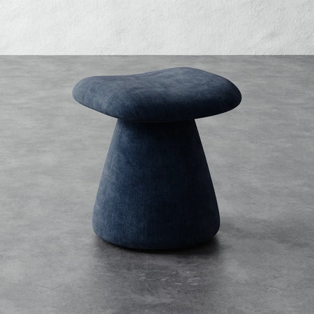 Romy Ottoman - Indigo Strie Velvet