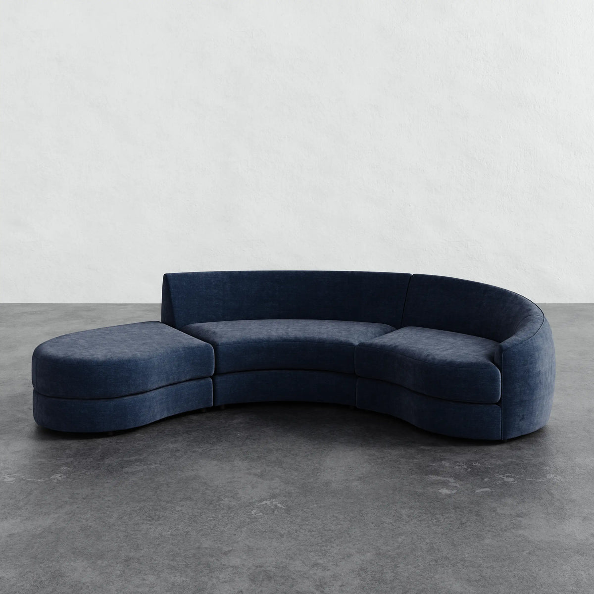 Rulmann 3-Piece Right Sectional - Indigo Strie Velvet
