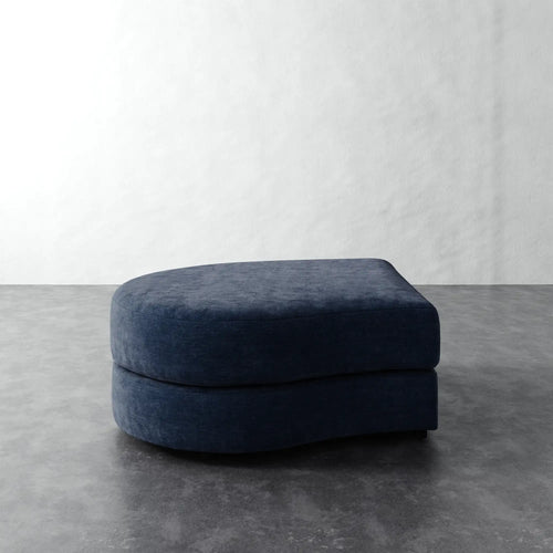 Rulmann Left Ottoman - Indigo Strie Velvet