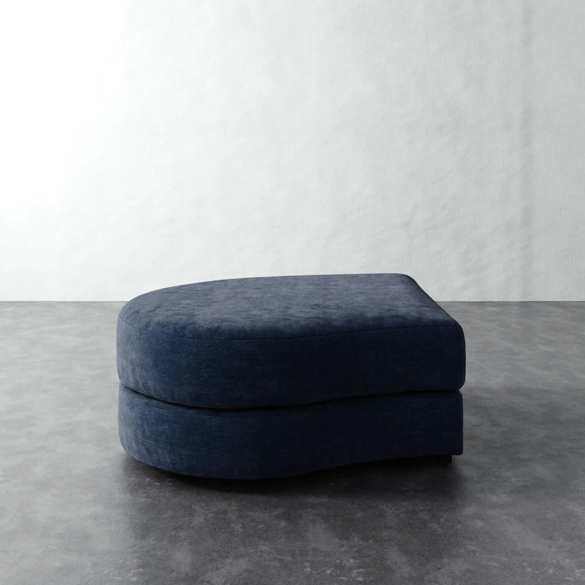 Rulmann Left Ottoman - Indigo Strie Velvet