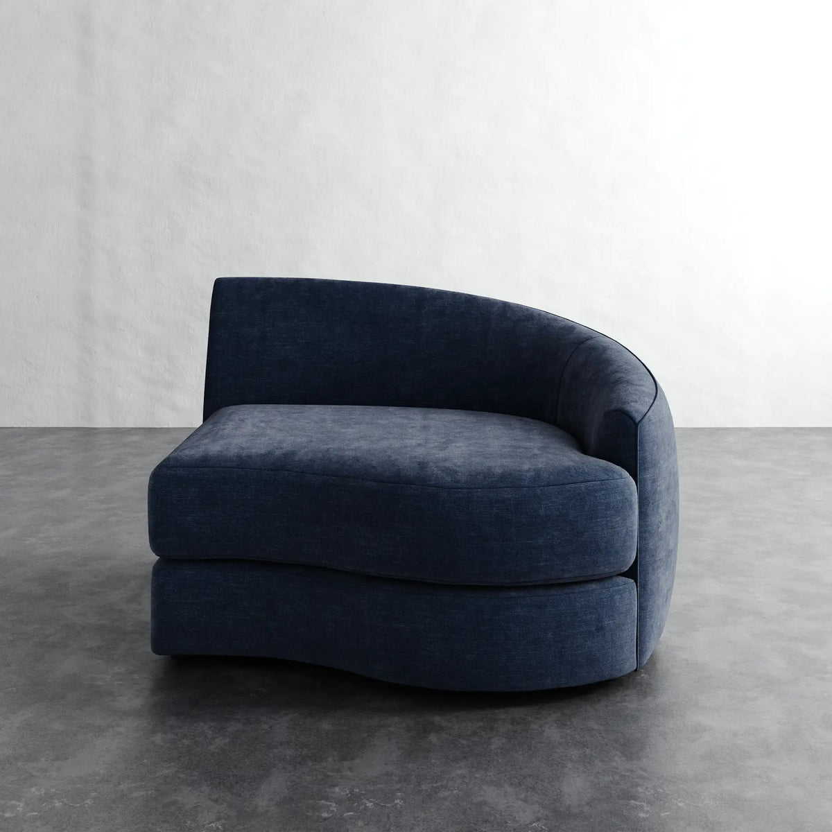 Rulmann Right Arm Chair - Indigo Strie Velvet