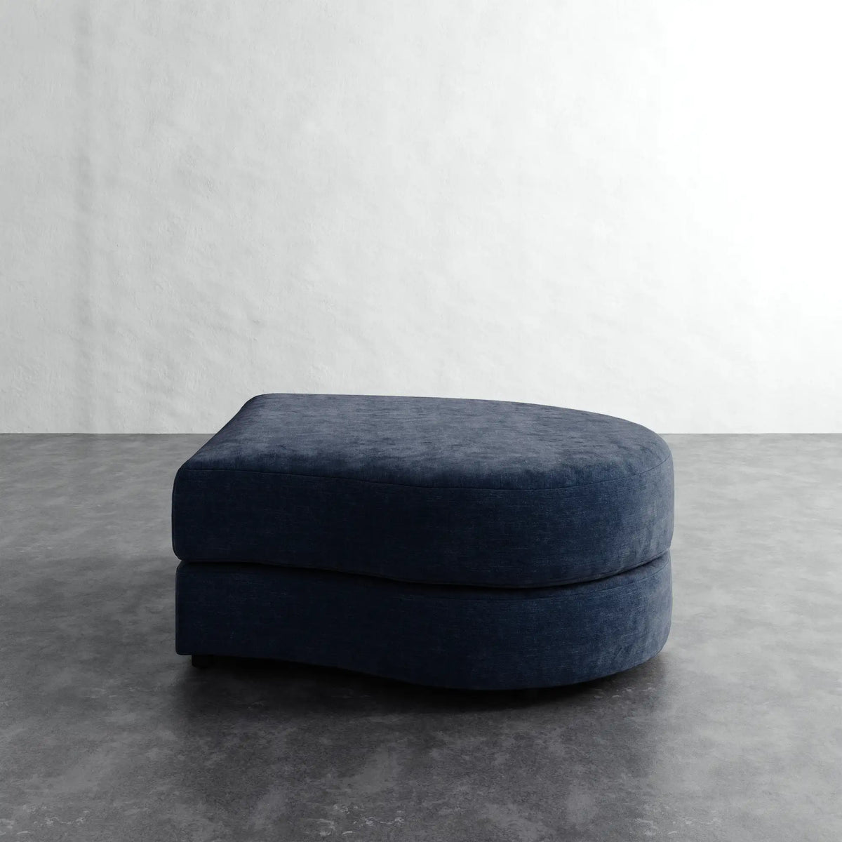 Rulmann Right Ottoman - Indigo Strie Velvet