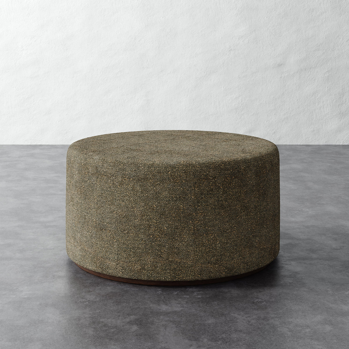 Sophie Round 36in Ottoman - Micro Boucle Balsam