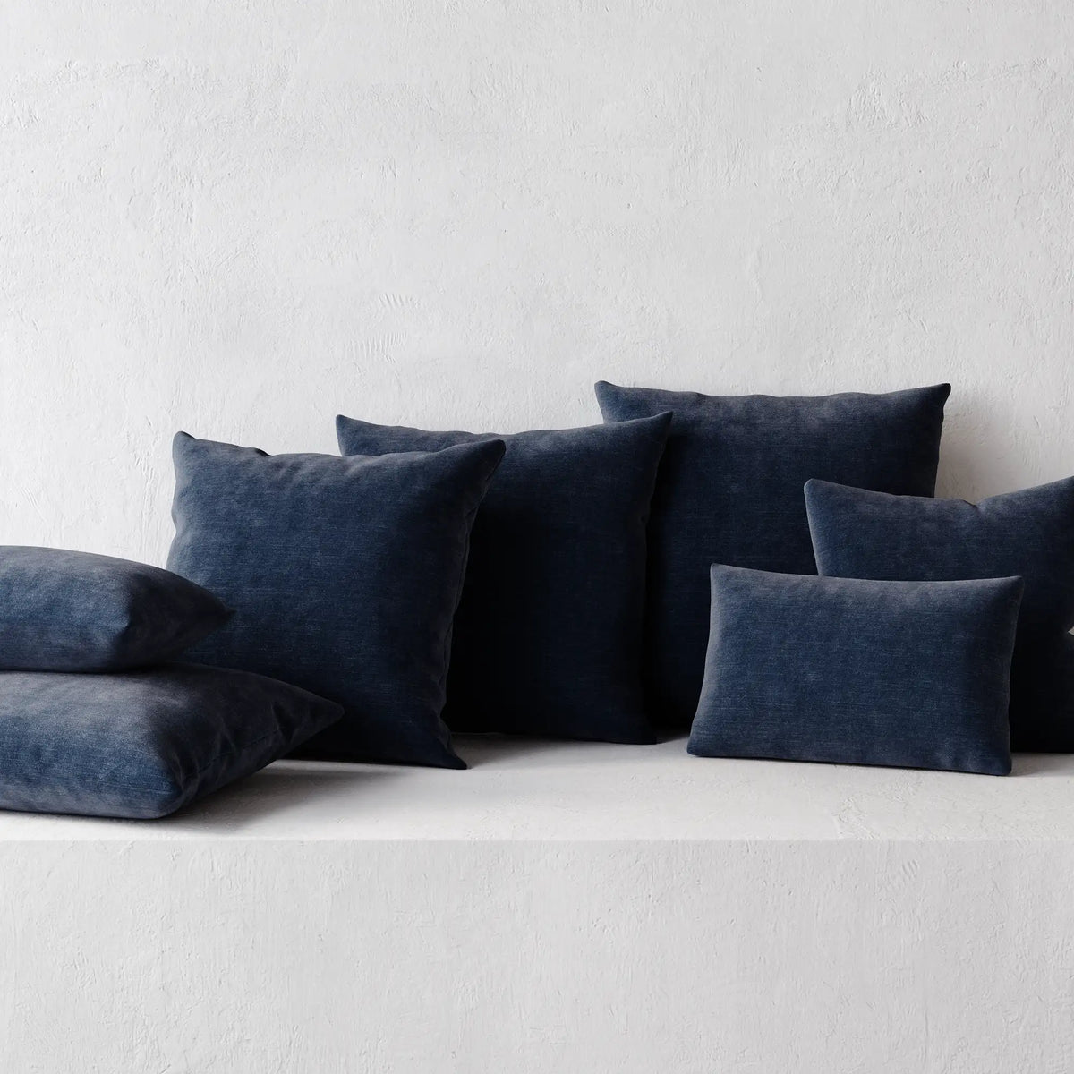 Throw Pillows Non-Welted - Indigo Strie Velvet