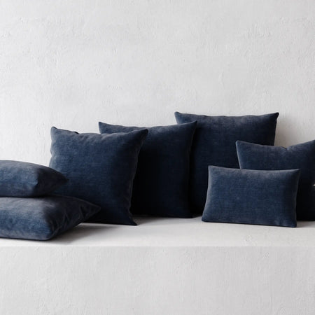 Throw Pillows Non-Welted - Indigo Strie Velvet