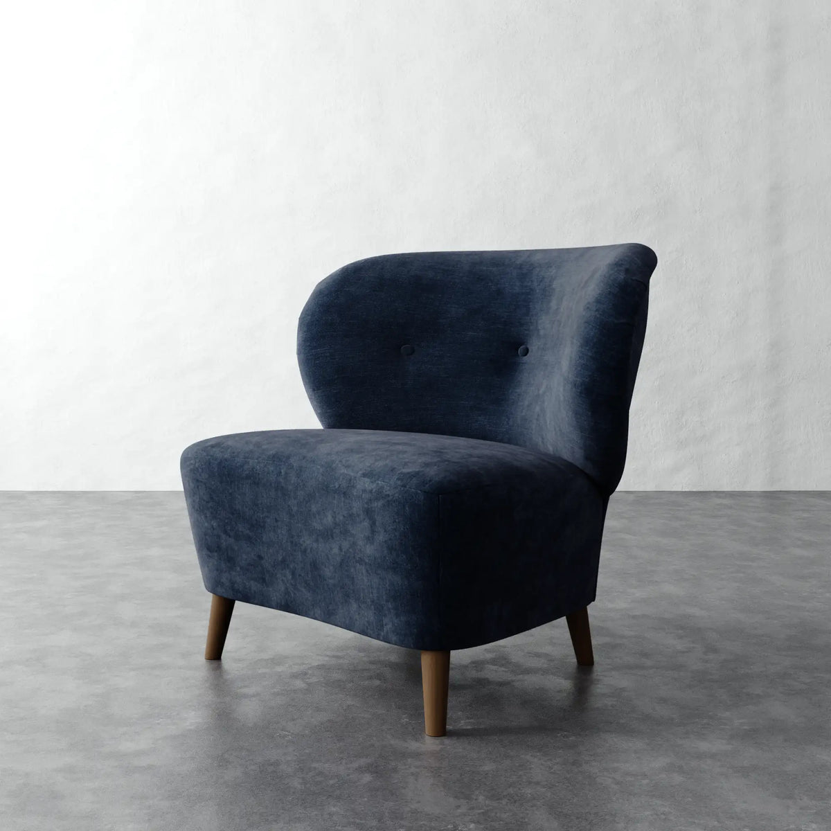 Tourenne Chair (Tapered Leg) - Indigo Strie Velvet