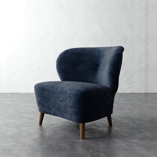 Tourenne Chair (Tapered Leg) - Indigo Strie Velvet