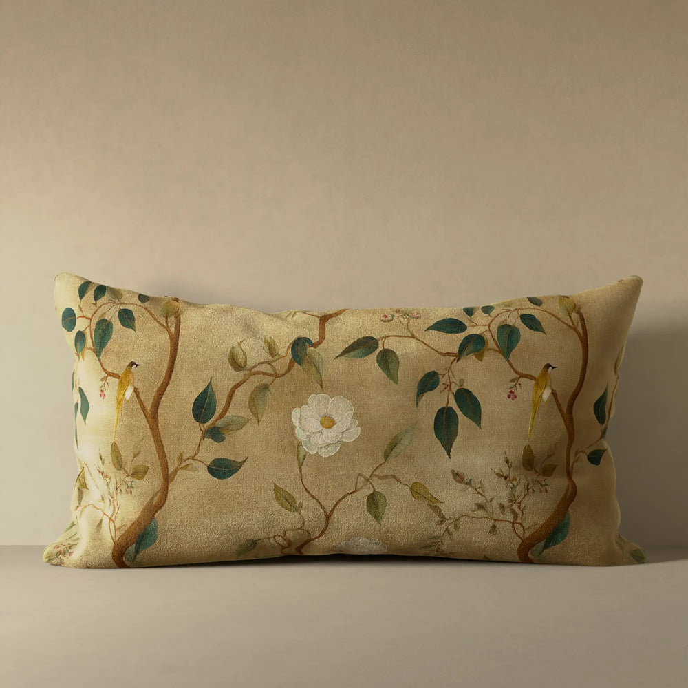 Treillage Gold Velvet Pillow