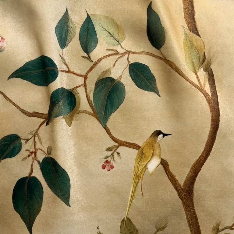 Treillage Gold Velvet Fabric by the Yard