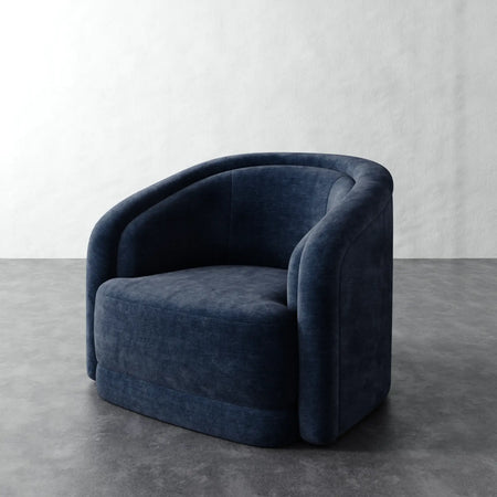 Valence Swivel Chair - Indigo Strie Velvet