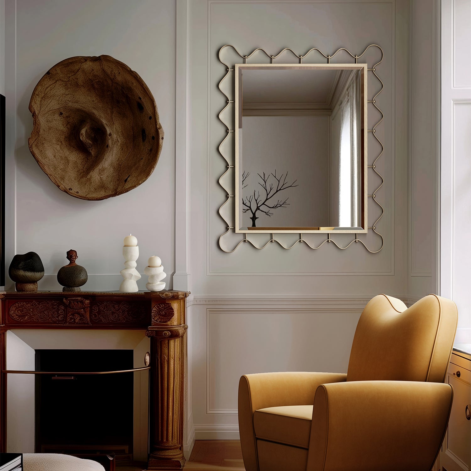 Les Vagues Mirror - Brass
