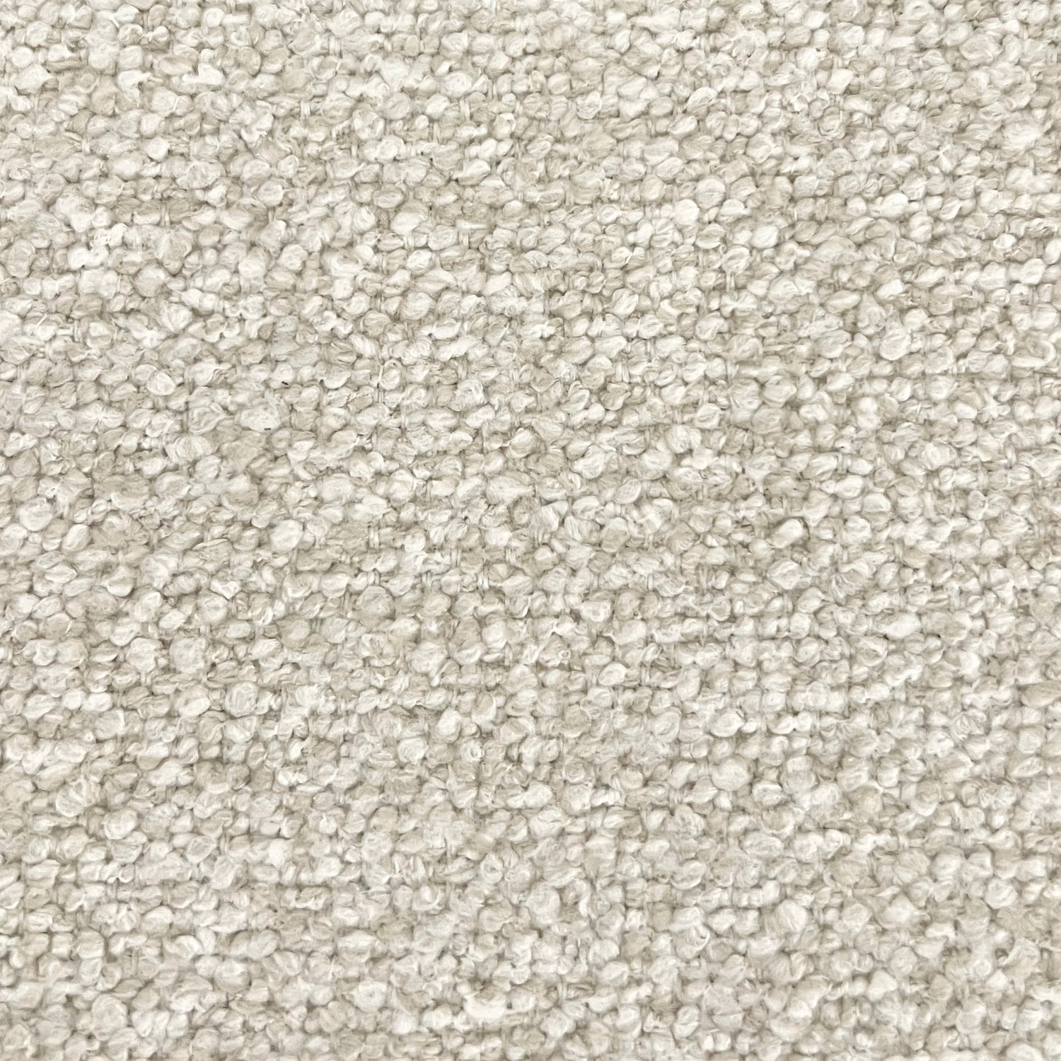 Lemieux et Cie Vista Vanilla Bouclé swatch in warm ivory with textured looped surface, close-up detail shown on white studio backdrop.