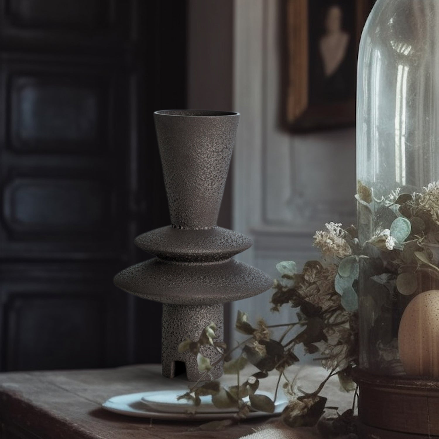 Adelyn Geometric Vase (Black)