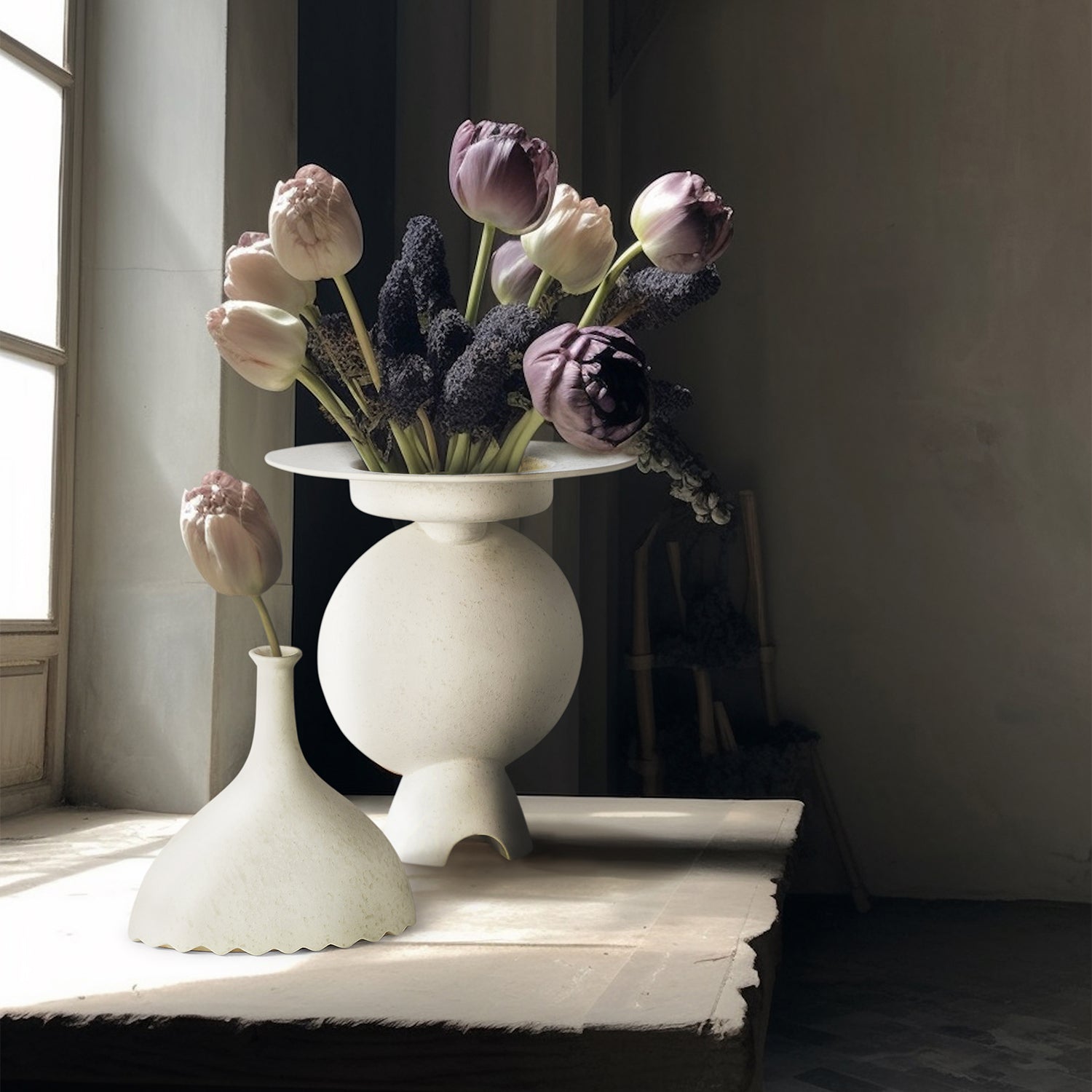 Noelle Geometric Vase (White)