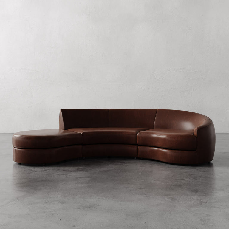 Rulmann Leather 3-Piece Right Sectional