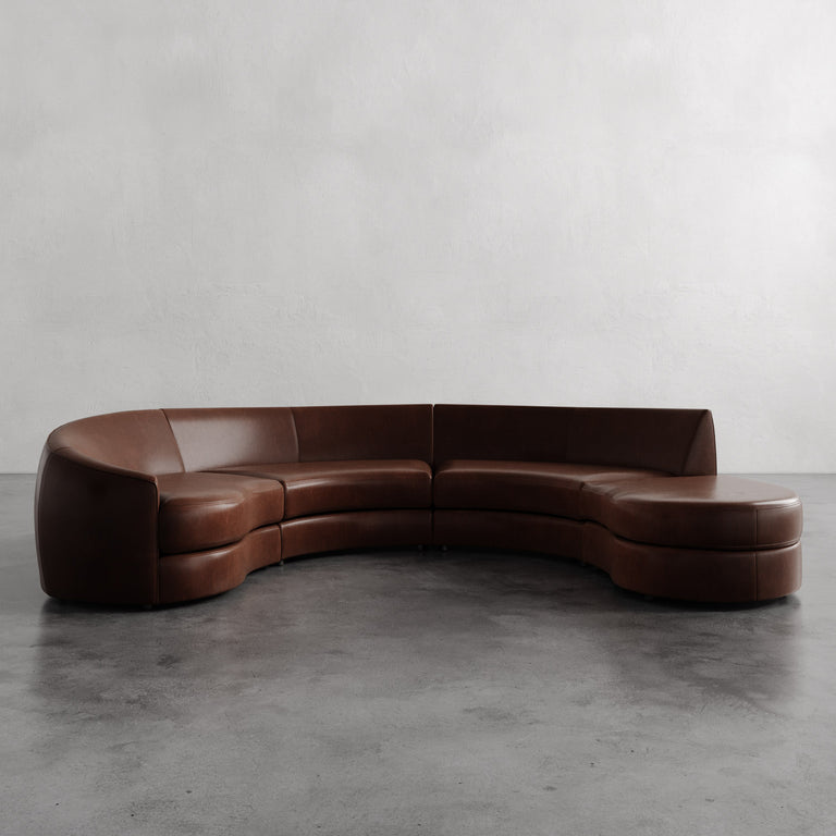 Rulmann Leather 4-Piece Left Sectional