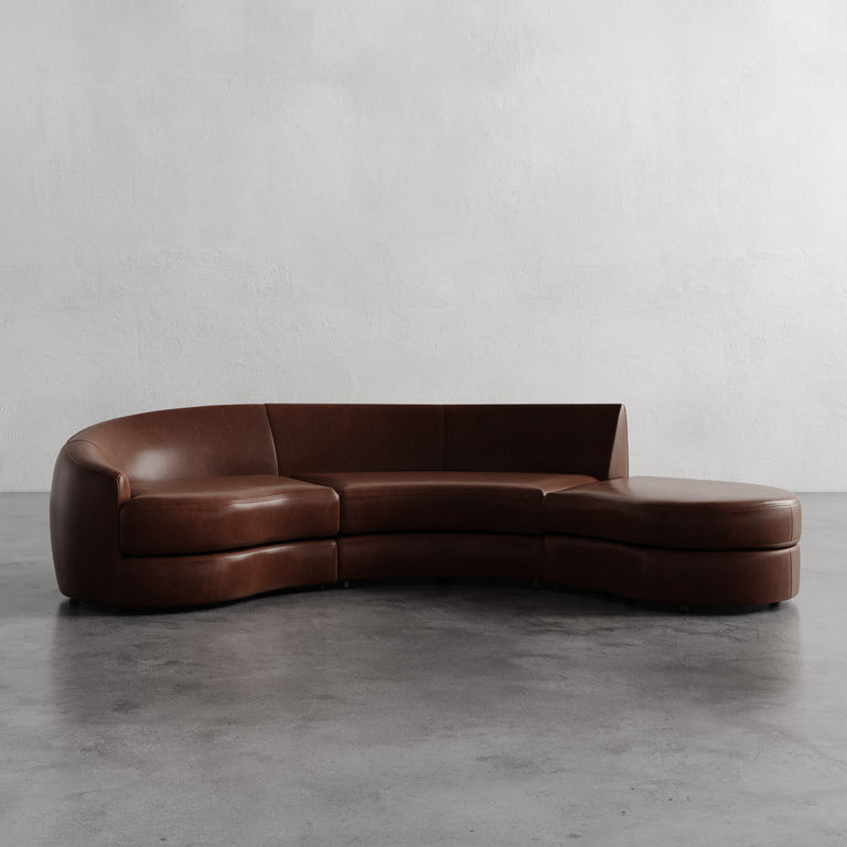 Rulmann Leather 3-Piece Left Sectional