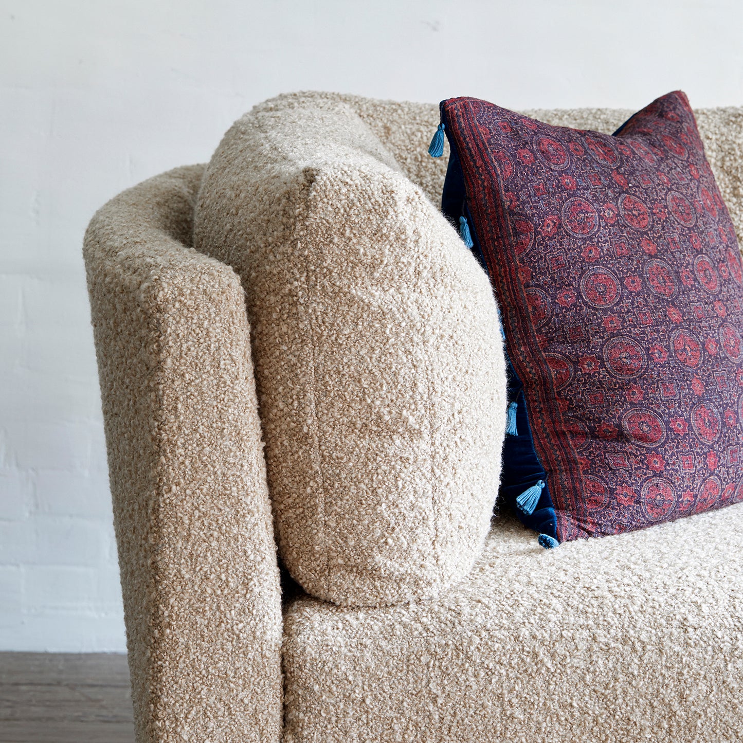 Milo 5-Piece Modular Sectional Upholstered in a Cream Bouclé