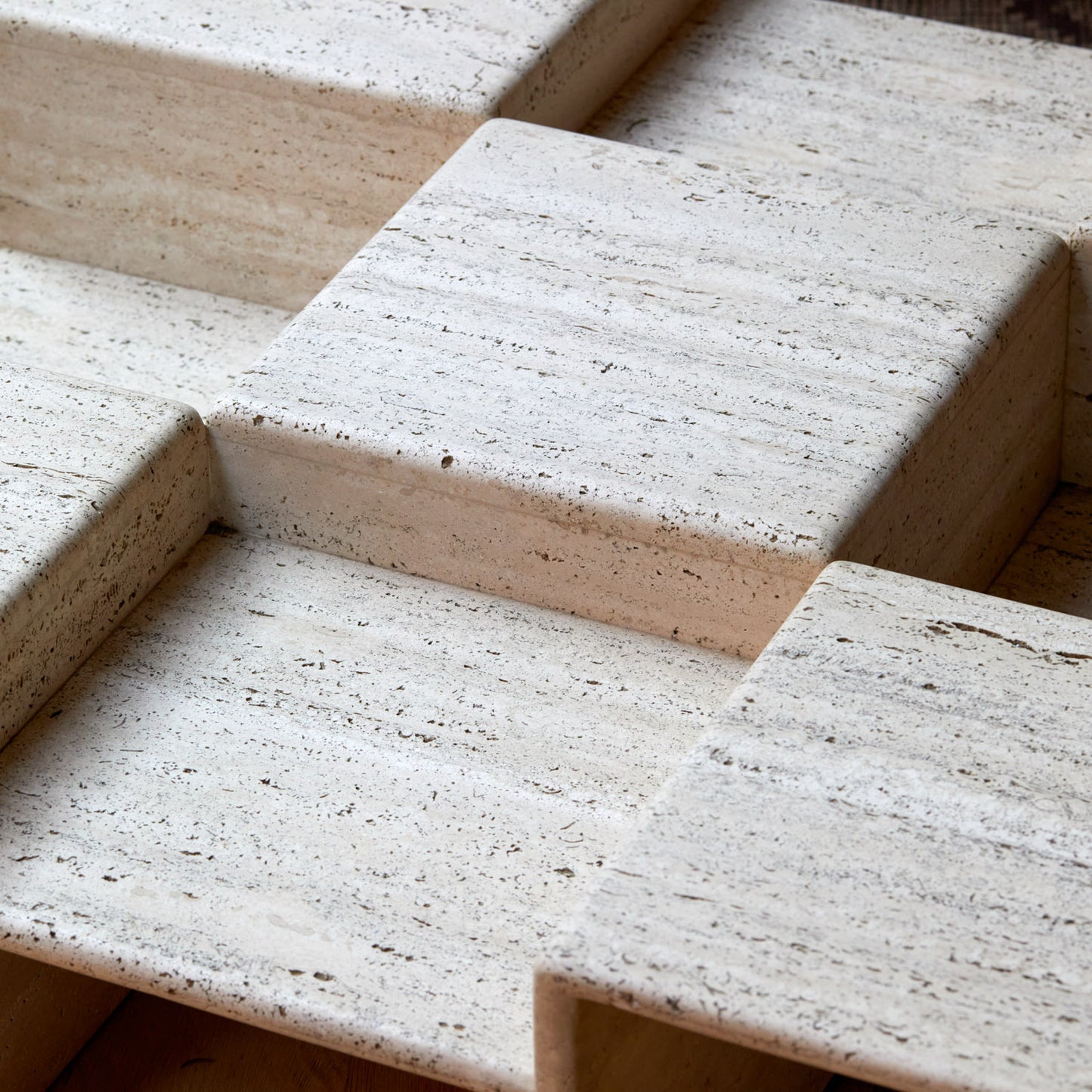 Multi Level Travertine Coffee Table