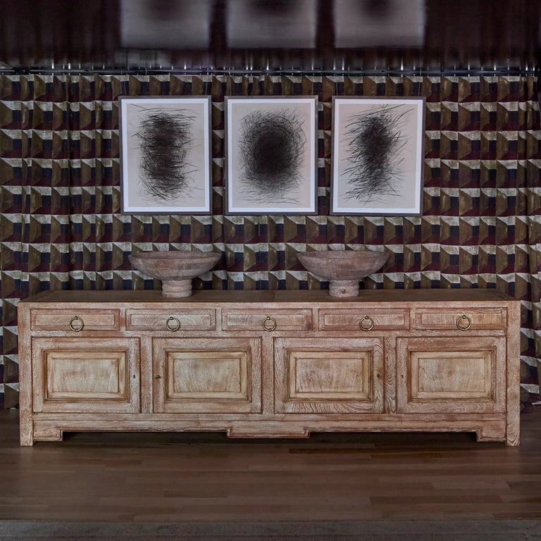 Large Cerused Oak Sideboard, 1950s