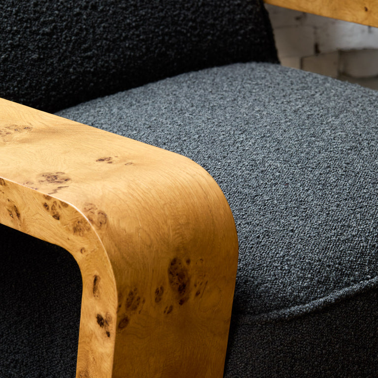 Dumas Lounge Chair (Charcoal Bouclé) at 14 Crosby