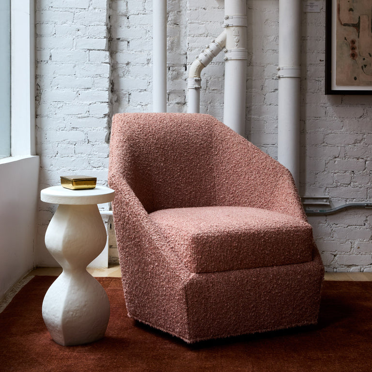 Bijou Swivel Chair (in Berber Rosewood) at 14 Crosby