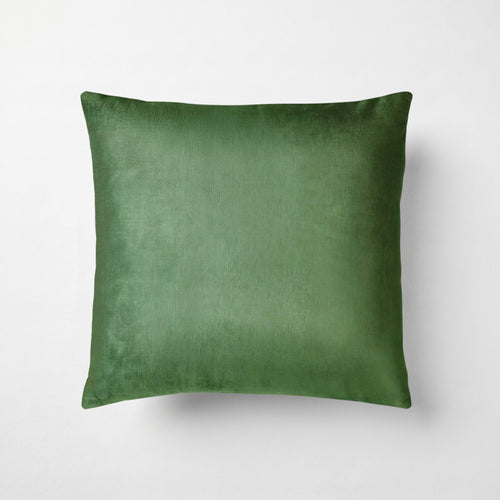 Naomi solid velvet pillow in eucalyptus with a subtle sheen and striated pile