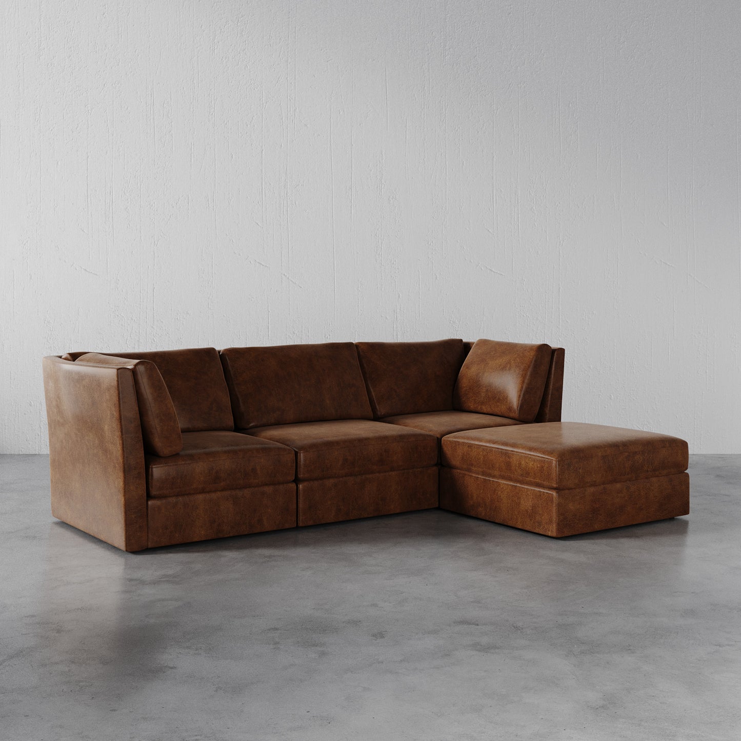 Milo Leather 4-Piece Modular Sectional