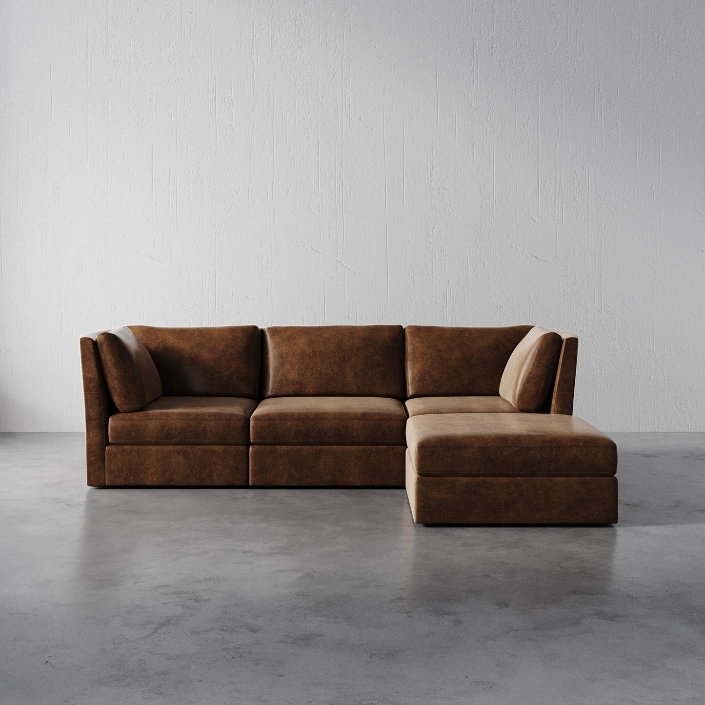 Milo Leather 4-Piece Modular Sectional