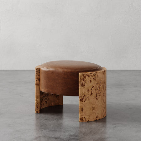 Benoit Leather Ottoman