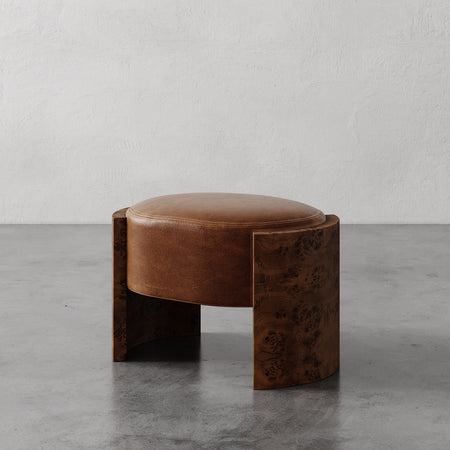 Benoit Leather Ottoman