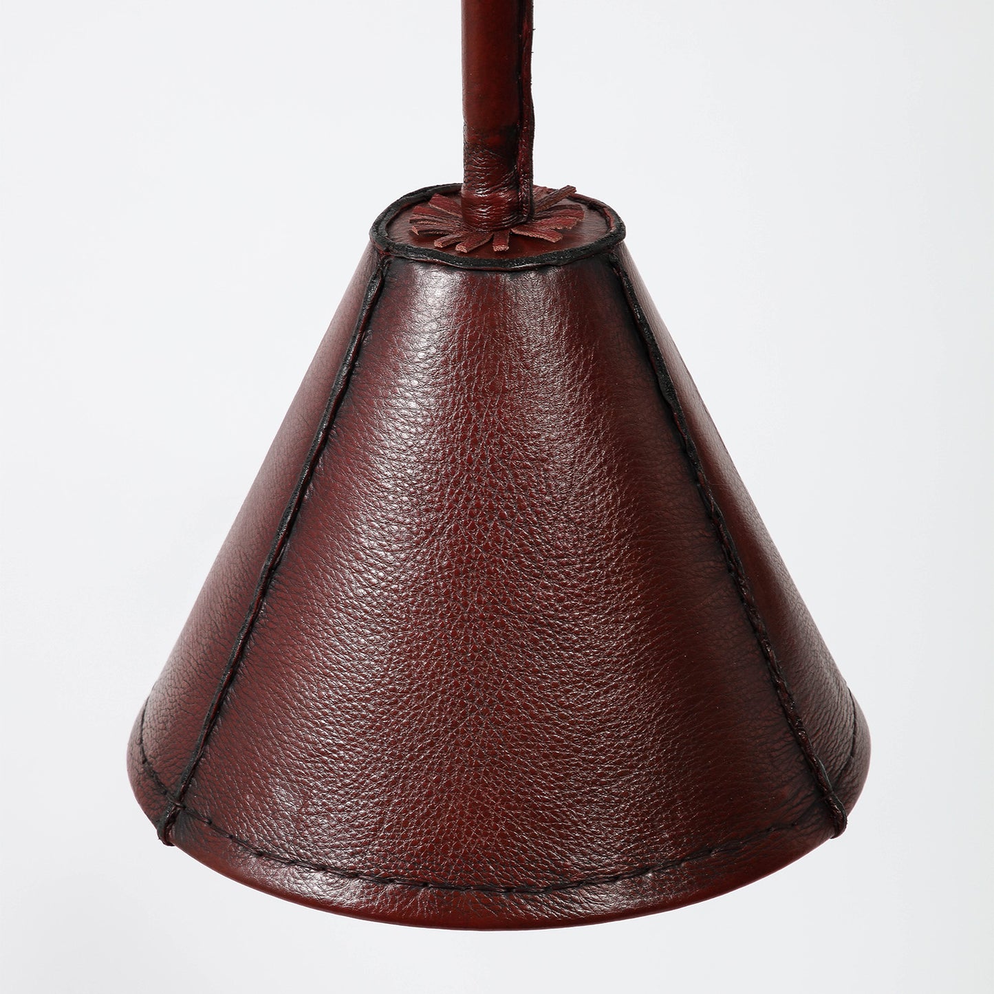 Leather Cone Reading Lamp Attributed to Jacques Adnet