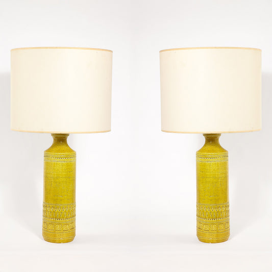 Large Yellow Bitossi Table Lamps (Set of 2)