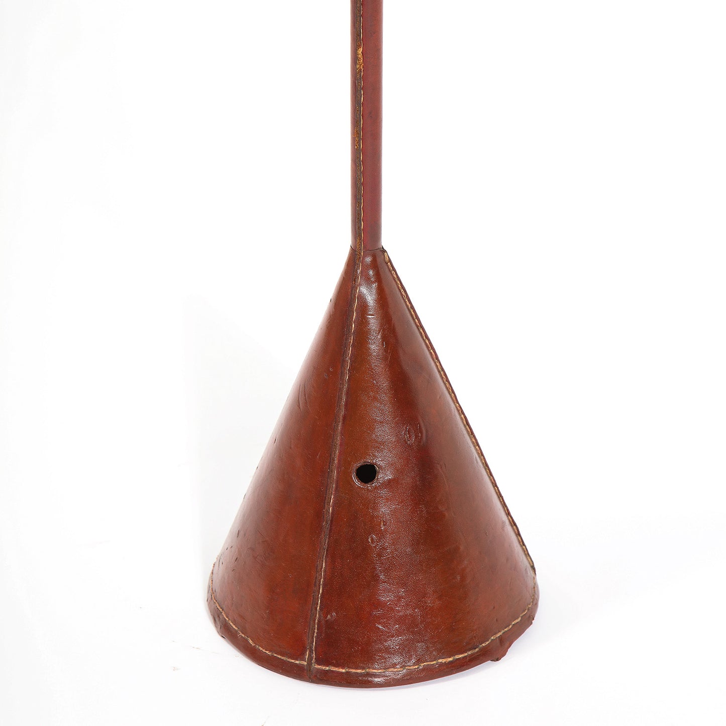 Leather Cone Reading Lamp Attributed to Jacques Adnet